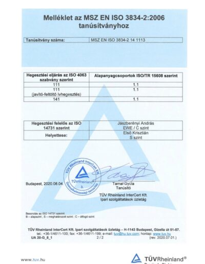 TÜV 2. tanúsítvány MSZ EN ISO 3834-2 2020.08.04-page-002
